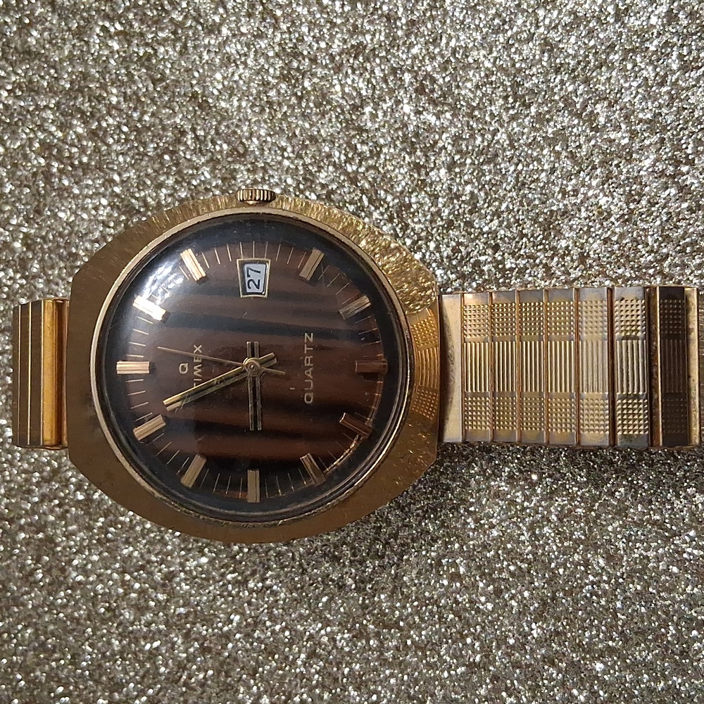 Timex  Time Machine Gold Tone Quartz 1972